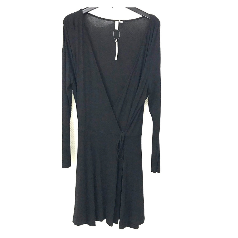 ASOS Black Wrap Dress, 16 tall, NWT
